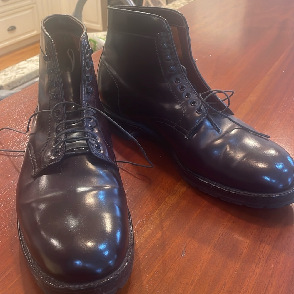 Men's Alden cordovan shell plain toe boots